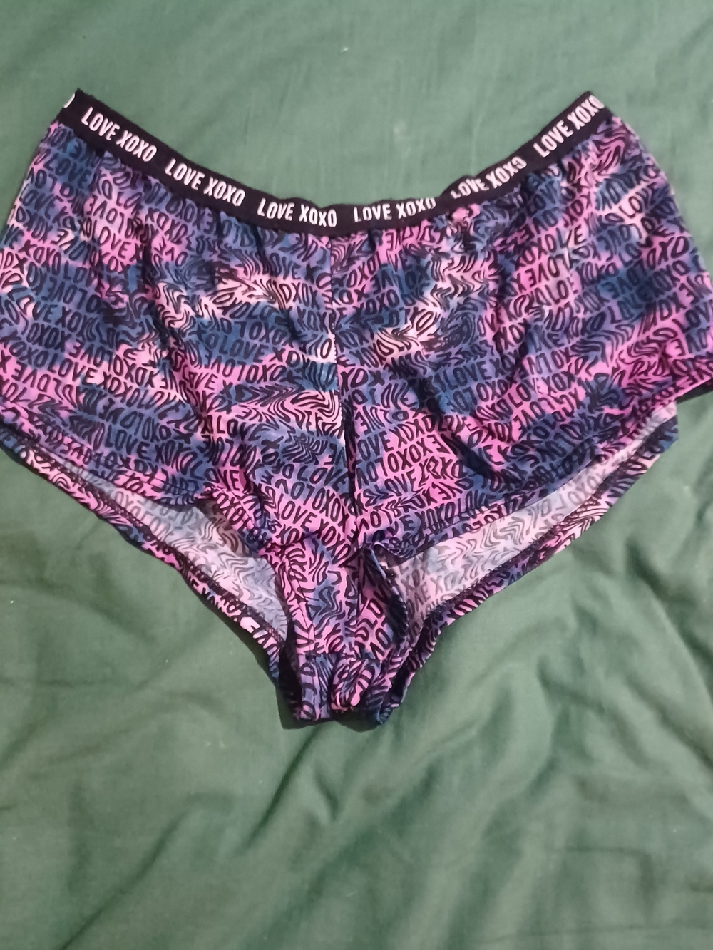 XOXO Pink and Blue 'Love XOXO' Printed Sleep Shorts